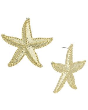 Adornia Oversized Shell Stud Earrings - Metallic