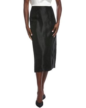 Lafayette 148 New York Silk Maxi Pencil Skirt - Black