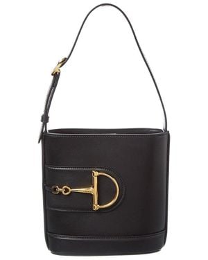 Gucci 73 Small Leather Bucket Bag - Black