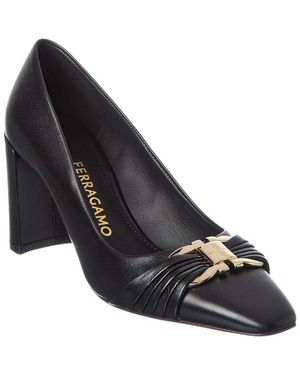Ferragamo Ferragamo Gancini Leather Pump - Black