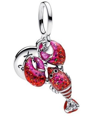 PANDORA Moments Cz Lobster Dangle Charm - Red