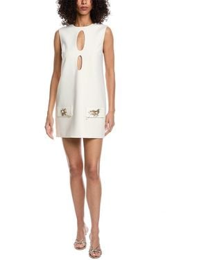 Alexis Krystle Beaded Wire Pearl Shift Dress - White