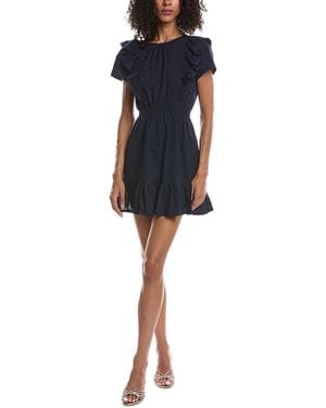 Cece Ruffle Front Mini Dress - Blue