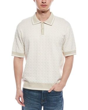 FOR THE REPUBLIC Jacquard Polo Shirt - Grey