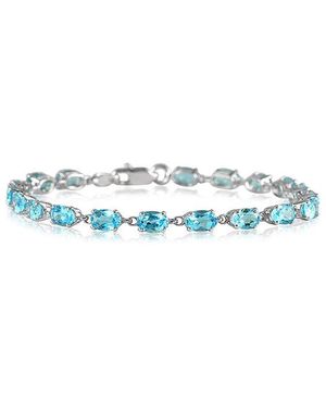 Gem Spark 14K 10.50 Ct. Tw. Topaz Link Bracelet - Blue