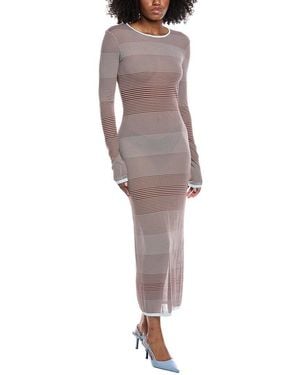 LAPOINTE Striped Maxi Dress - Grey