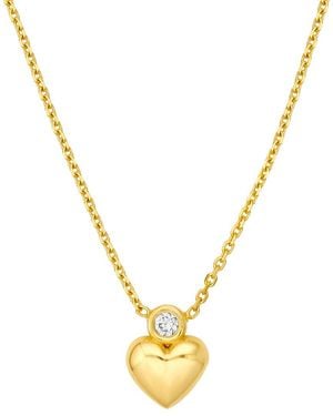 HAWLEY ST 14K 0.03 Ct. Tw. Diamond Heart Necklace - Metallic