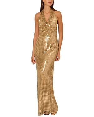 ADRIANNA EVE Embellished Maxi Dress - Metallic
