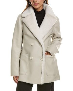 Lamarque Faux Shearling Reversible Coat - Natural