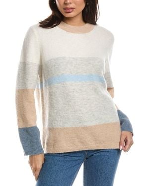 Forte Lofty Colorblock Alpaca-Blend Sweater - Gray