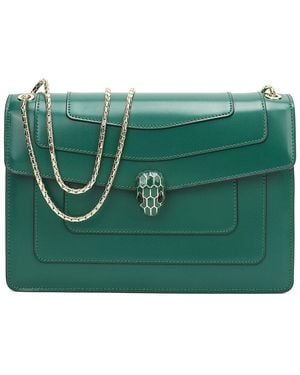 Tiffany & Fred Paris Fold-Over Smooth Leather Crossbody - Green