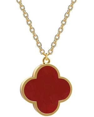 Gabi Rielle 14K Over Agate Stackable Necklace - Red