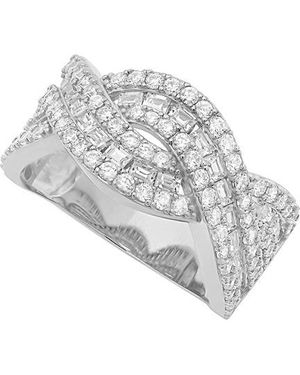 Crislu Silver & Platinum Cz Ring - White