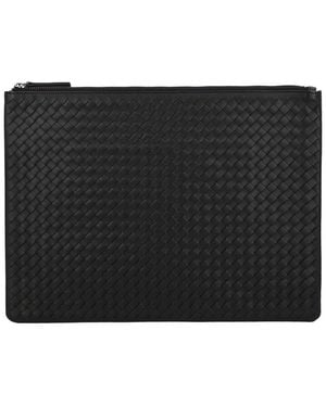 Dragon Diffusion A4 Pochette Leather Pouch Bag - Black