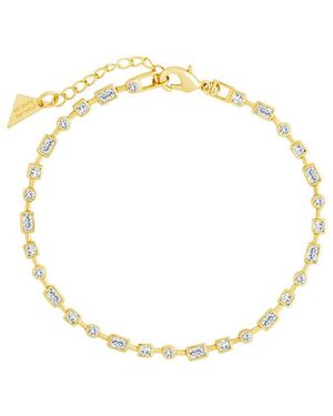 Sterling Forever 14K Cz Camden Staggered Tennis Bracelet - Metallic
