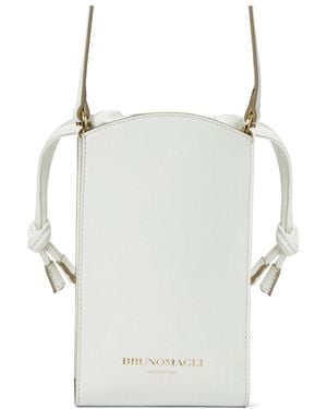 Bruno Magli Luna Leather Phone Crossbody - White