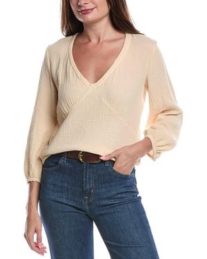 Nation Ltd Maribeth Balloon Sleeve V-Neck Top - Blue