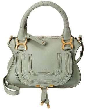 Chloé Marcie Small Leather Satchel - Green