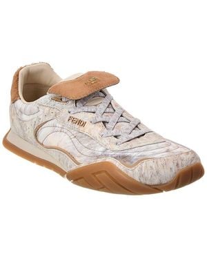 Fendi Wave Plus Suede Trainer - White