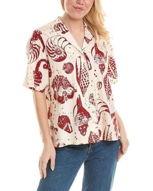 Rebecca Taylor Linen-blend Cabana Shirt - Red