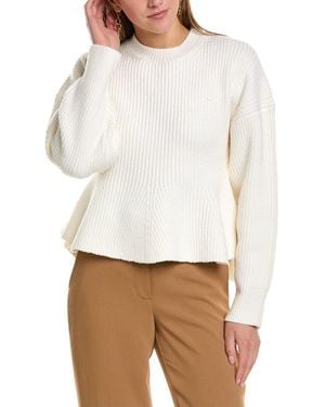 A.L.C. Ribbed Peplum Crew Jumper - White