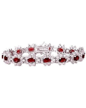 Genevive Jewelry Silver Cz Bracelet - Pink