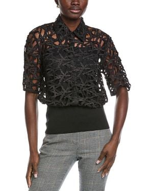 Akris Lace Silk-Blend Top - Black