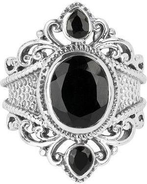 TIRAMISU Silver 0.54 Ct. Tw. Black Onyx Ring - White