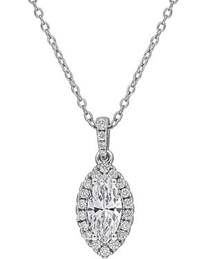 Created Forever 0.75 Ct. Tw. Lab-Grown Diamond Halo Pendant - Metallic