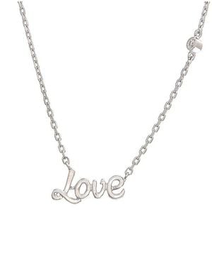 Diamond Select Cuts 0.02 Ct. Tw. Diamond Love Necklace - Metallic