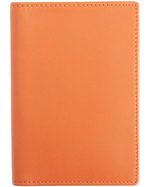 ROYCE New York New York Leather Rfid Blocking Passport Cover With Card Slots - Orange