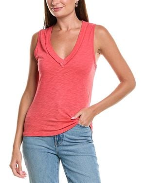 Project Social T Let Me Know Slub V Neck Tank - Red