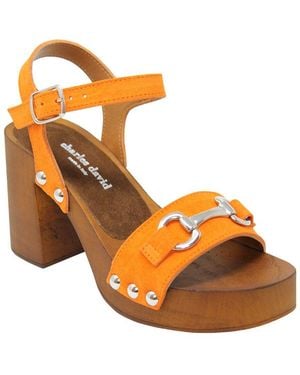 Charles David Exposed Suede Sandal - Orange