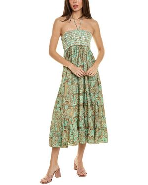 Raga Rani Halter Maxi Dress - Green