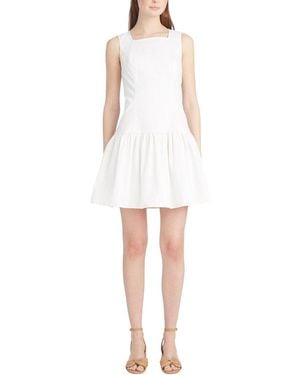 Draper James Colette Tailored Flounce Dress - White