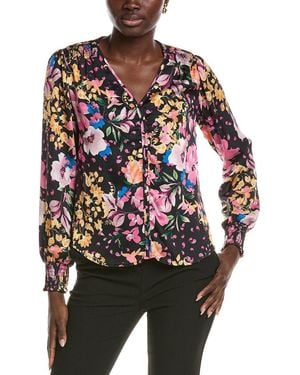Tahari V-Neck Blouse - Black