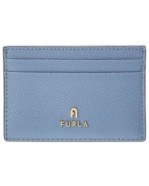 Furla Camelia Leather Card Case - Blue