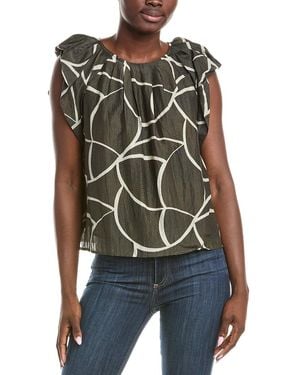 Velvet By Graham & Spencer Silk-Blend Top - Green