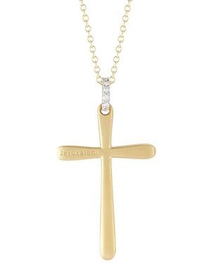Reiss 14K 0.05 Ct. Tw. Diamond Jerusalem Cross Necklace - White