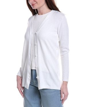NIC+ZOE Destination Button Cardigan - White