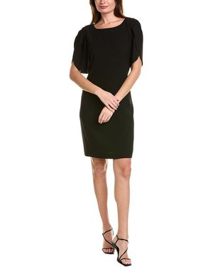Tahari Tulip Sleeve Shift Dress - Black