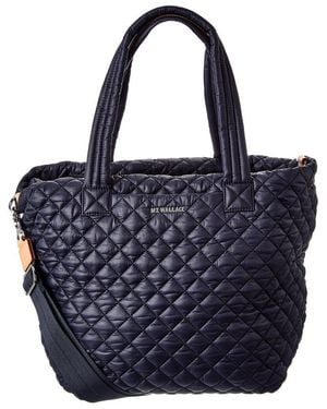MZ Wallace Medium Metro Nylon & Leather Tote Deluxe - Blue