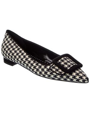 Manolo Blahnik Maysale Wool Flat - Black