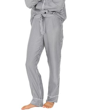 Ettitude Sateen Stripes Pajama Pant - Gray