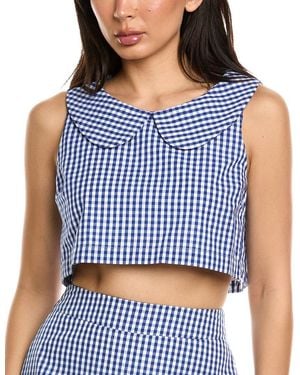 LUXE ALWAYS Check Top - Blue