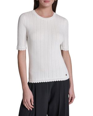 Halston Pointelle Jumper - White