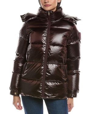 Scotch & Soda Vivienne Boxy Short Channel Quilted Jacket - Brown