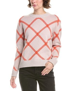 Forte Reversible Bias Plaid Cashmere Jumper - Pink