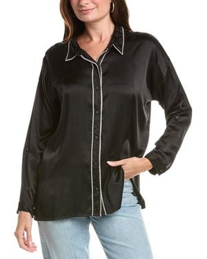 Johnny Was The Slim Audrey Collared Silk-Blend Shirt - Black