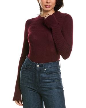 Cruna Talia Ribbed Wool T-Shirt - Red